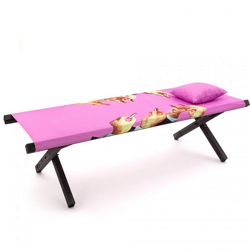 Шезлонг Seletti Poolbed Lipstick Pink Розовый Черный в Ульяновске | Loft Concept 