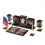 Настольный письменный набор из креноида и змеевика на бронзовых ножках Marble Accessory варинант исполнения - 2 | Loft Concept в Ульяновске