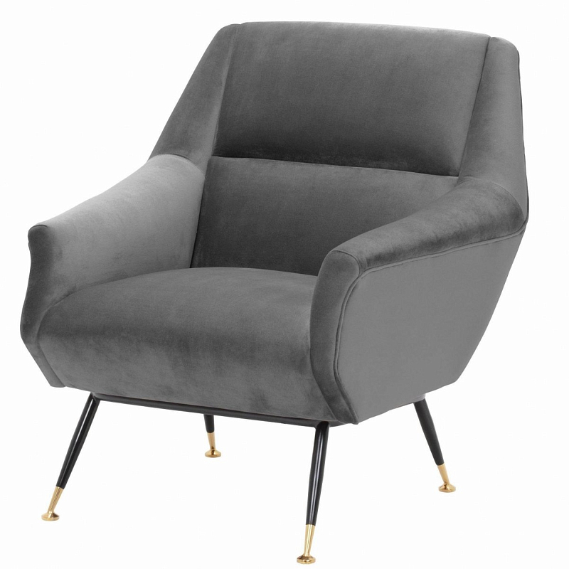 Кресло Eichholtz Chair Exile Grey Серый Латунь Черный Кресло Eichholtz Chair Exile Grey Серый Латунь Черный в Ульяновске | Loft Concept