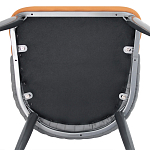 Стул оранжевый с высокой спинкой из искуственной кожи на серых металлических ножках Enigma Orange варинант исполнения - 5 | Loft Concept в Ульяновске