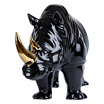 Статуэтка черный носорог с золотыми рогами Golden Horned Black Rhino варинант исполнения - 2 | Loft Concept в Ульяновске