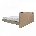 Кровать двуспальная серая с изголовьем из экокожи и ткани Modern Look варинант исполнения - 2 | Loft Concept в Ульяновске