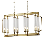 Люстра прямоугольная с 8-ю стеклянными плафонами цилиндрической формы Jeanette варинант исполнения - 1 | Loft Concept в Ульяновске