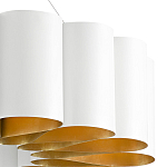 Люстра круглая фактурная в сочетании белого и золотого цвета Wide Stripes of Ribbon варинант исполнения - 1 | Loft Concept в Ульяновске