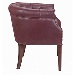 Кресло низкое из натуральной кожи на 4-х деревянных ножках из массива бука Chloe Leather Armchair vine варинант исполнения - 2 | Loft Concept в Ульяновске