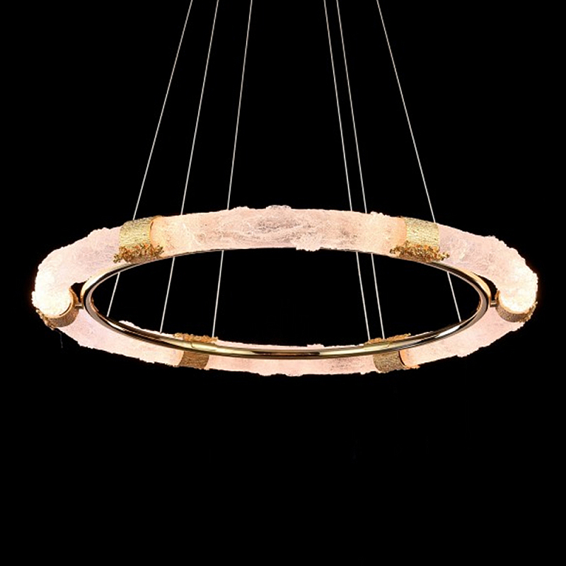 Люстра в форме кольца с золотым декором Warm Heavenly Light Золотой Прозрачный в Ульяновске | Loft Concept 