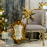 Зеркало настенное в ажурной раме золотого цвета с эффектом старины Classic Ornament Mirror варинант исполнения - 2 | Loft Concept в Ульяновске