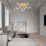 Потолочная люстра с 5-ю светодиодными лампами с золотистым каркасом Ring of Fire варинант исполнения - 1 | Loft Concept в Ульяновске