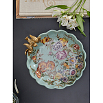 Блюдо из голубого фарфора с бронзовой птичкой Blue Garden варинант исполнения - 5 | Loft Concept в Ульяновске