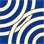 Дизайнерская плитка с узором Круги синяя варинант исполнения - 2 | Loft Concept в Ульяновске