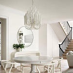 Люстра белая с несколькими ярусами деревянных палочек Bright Wooden Chandelier варинант исполнения - 6 | Loft Concept в Ульяновске