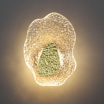 Бра с рельефным волнообразным стеклянным плафоном и вставкой из мрамора Liquid Stone варинант исполнения - 4 | Loft Concept в Ульяновске