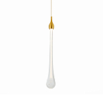 Подвесной светильник с плафоном в форме капли на золотистом каркасе Raindrop варинант исполнения - 2 | Loft Concept в Ульяновске