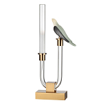 Настольная лампа с прозрачной трубкой и декоративной фигуркой птицы на бронзовой подставке Ganthea варинант исполнения - 1 | Loft Concept в Ульяновске