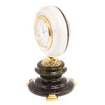 Часы настольные бронзовые из натуральных камней Мрамор и Змеевик Stone Clock варинант исполнения - 5 | Loft Concept в Ульяновске