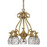 Люстра цвета латунь с 5-ю плафонами из рельефного стекла в форме ананаса Hinkley варинант исполнения - 1 | Loft Concept в Ульяновске