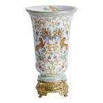 Ваза из фарфора на бронзовом основании Turquoise Blooming Garden варинант исполнения - 1 | Loft Concept в Ульяновске