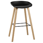 Барный стул на ножках из натурального дерева Boras Black варинант исполнения - 1 | Loft Concept в Ульяновске