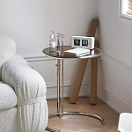 Дизайнерский журнальный стол круглый на стальном каркасе Fahek варинант исполнения - 1 | Loft Concept в Ульяновске