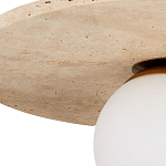 Потолочный светильник из травертина с плафоном из белого матового стекла Marble Glow варинант исполнения - 1 | Loft Concept в Ульяновске