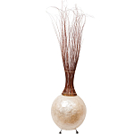 Торшер из перламутра на металлическом каркасе Indonesian Comet варинант исполнения - 3 | Loft Concept в Ульяновске