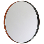 Зеркало овальное в металлической раме с кожаной отделкой Loft in Reflection варинант исполнения - 1 | Loft Concept в Ульяновске