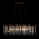 Люстра подвесная прямоугольная с бронзовыми акцентами и прозрачными стеклянными каплями Droplet Chandelier варинант исполнения - 2 | Loft Concept в Ульяновске