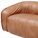 Трехместный диван с кожаной обивкой коричневый Coste Leather Sofa варинант исполнения - 5 | Loft Concept в Ульяновске