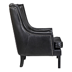 Кресло из натуральной кожи на 4-х деревянных ножках из массива бука Daniel Leather Armchair black варинант исполнения - 2 | Loft Concept в Ульяновске