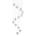 Люстра каскадная с прозрачными шарообразными плафонами Crystal Globule варинант исполнения - 1 | Loft Concept в Ульяновске