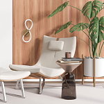 Бра с белым плафоном в форме восьмерки и круглым основанием Luke Lampco Tracer Lamp варинант исполнения - 6 | Loft Concept в Ульяновске