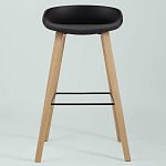 Барный стул на ножках из натурального дерева Boras Black варинант исполнения - 3 | Loft Concept в Ульяновске