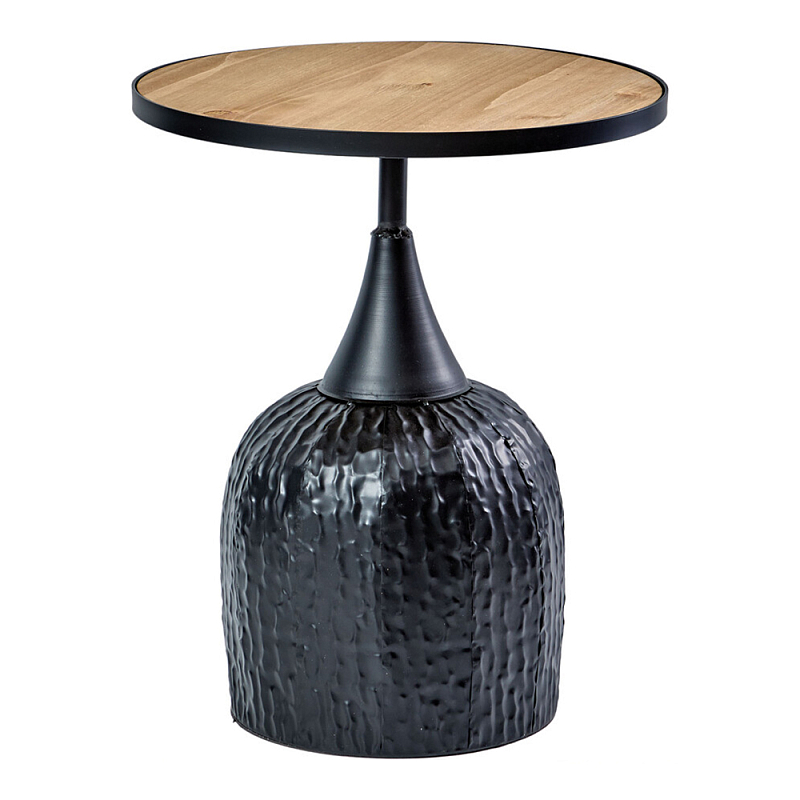 Приставной столик с факутрным черным основанием Ethiopia Кремовый Черный в Ульяновске | Loft Concept 