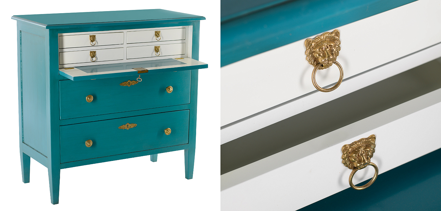 Комод L.XV CHEST OF DRAWERS Moreau Бирюзовый Комод L.XV CHEST OF DRAWERS Moreau Бирюзовый - Loft-Concept в Ульяновске