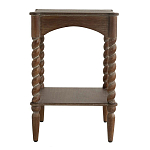 Приставной столик деревянный с резными ножками и нижней полкой Vintage Side Table Brown Wood варинант исполнения - 3 | Loft Concept в Ульяновске