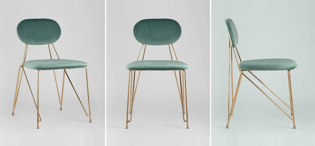 Стул Alice Chair Велюр Мятный цвет Стул Alice Chair Велюр Мятный цвет - Loft-Concept в Ульяновске