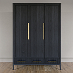 Большой Шкаф Primo Черный дуб с 3 дверьми и 3 выдвижными ящиками варинант исполнения - 1 | Loft Concept в Ульяновске