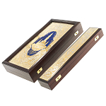 Нарды настольные из натурального камня лазурит и долерит Backgammon from Stone варинант исполнения - 15 | Loft Concept в Ульяновске