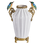 Ваза белого цвета из фарфора с птичкми White Garden варинант исполнения - 1 | Loft Concept в Ульяновске