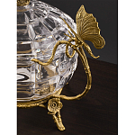 Конфетница из прозрачного рельефного стекла с ручками в виде стрекоз и фигуркой лебедя Eden Garden варинант исполнения - 4 | Loft Concept в Ульяновске