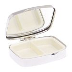 Таблетница карманная прямоугольная с 2-мя отделениями с зеркалом и накладкой из натурального камня Флюорит Silver Stone Pillboxes варинант исполнения - 3 | Loft Concept в Ульяновске