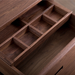 Прикроватный столик деревянный с 2-мя ящиками Moon Walnut Furniture варинант исполнения - 1 | Loft Concept в Ульяновске