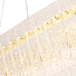 Люстра подвесная овальная с рельефными стеклянными панелями и золотым металлическим каркасом Textured Glass Chandelier варинант исполнения - 3 | Loft Concept в Ульяновске