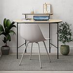 Стол письменный овальной формы с полкой LOUB WORKING TABLE BLACK OAK варинант исполнения - 2 | Loft Concept в Ульяновске