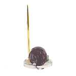 Часы настольные с шариковой металлической ручкой из натурального камня Stone Clock варинант исполнения - 3 | Loft Concept в Ульяновске