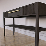 Дизайнерская Консоль с полкой и ящиком Primo Темный орех варинант исполнения - 5 | Loft Concept в Ульяновске