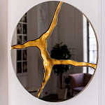 Зеркало кругле с декоративной золотой вставкой Golden Tree варинант исполнения - 4 | Loft Concept в Ульяновске