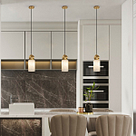 Подвесной светильник светодиодный с цилиндрическим плафоном Stone Helios варинант исполнения - 6 | Loft Concept в Ульяновске