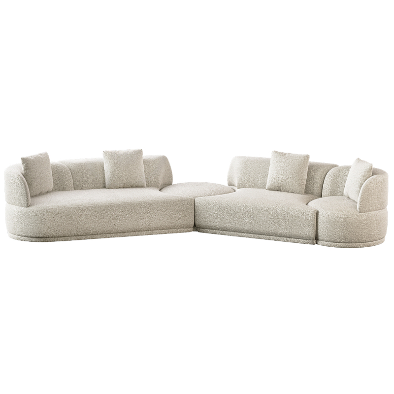 Угловой диван Calypso с поворотным механизмом и пуфом   Бежевый в Ульяновске | Loft Concept 