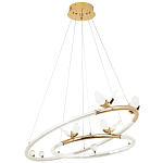 Кольцевая люстра с декором в виде бабочек Glass Butterflies Two Rings Chandelier варинант исполнения - 2 | Loft Concept в Ульяновске